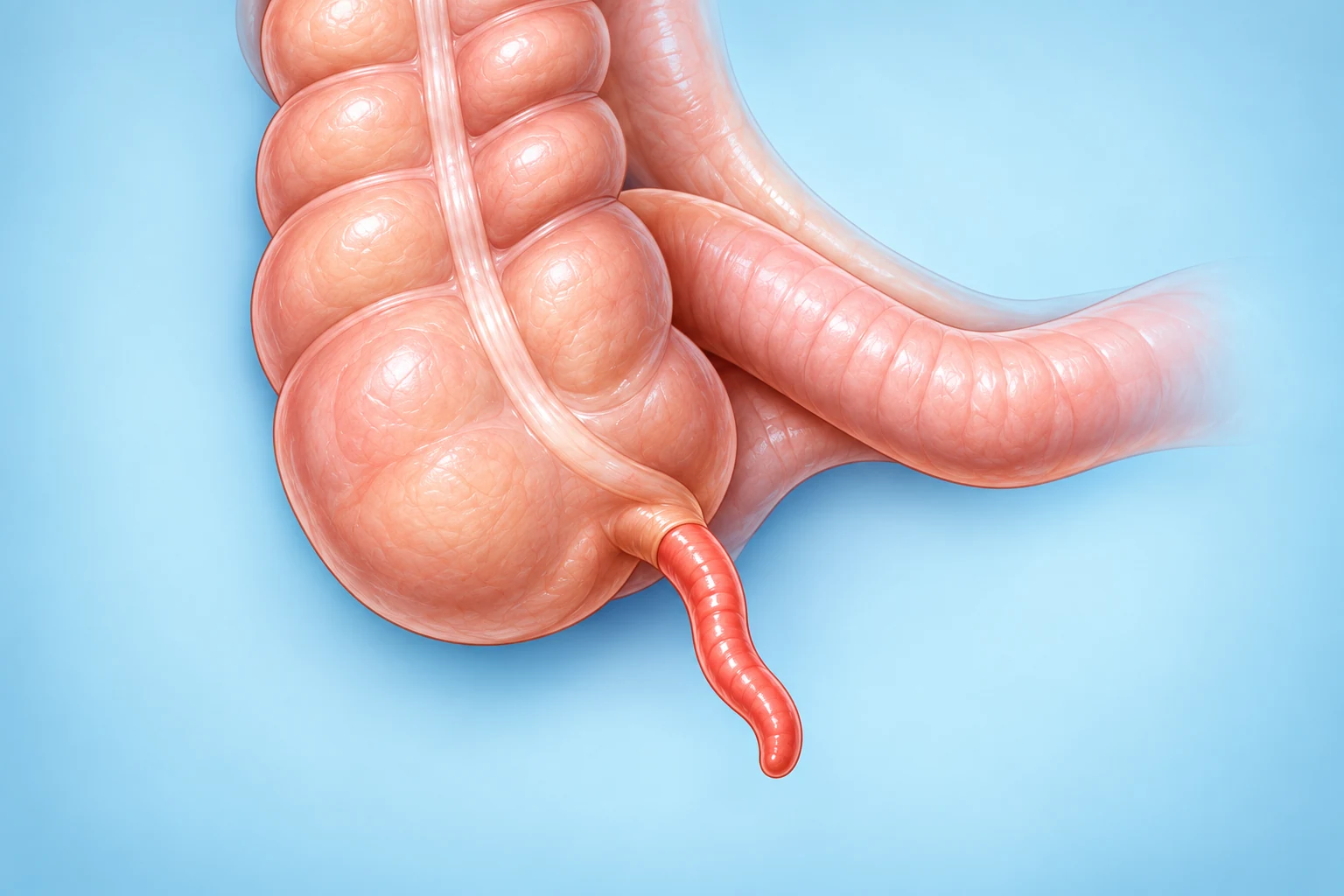 Medical illustration showing the appendix
