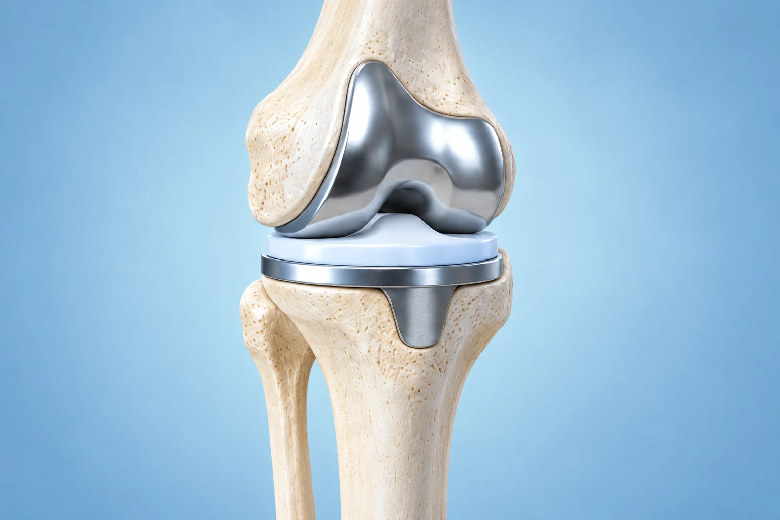 Concept illustration of a knee joint replacement
